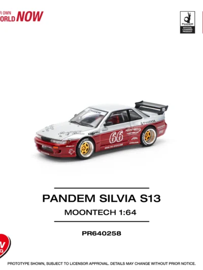POPRACE 1:64 PR640258 Panden Silvia S13 - Moontech Red