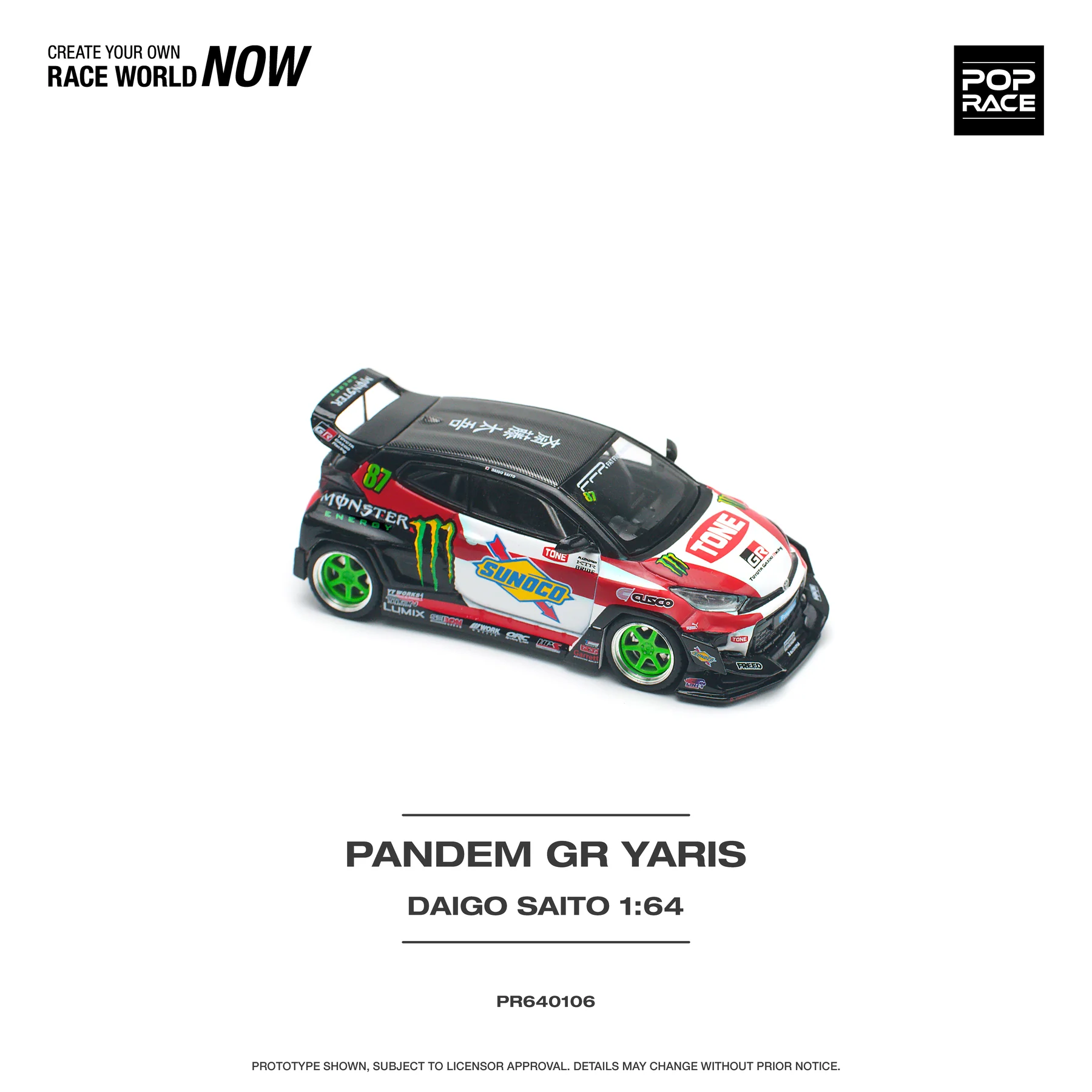 POPRACE 1:64 PR640106 PANDEM GR YARIS DAIGO SAITO - Image 6