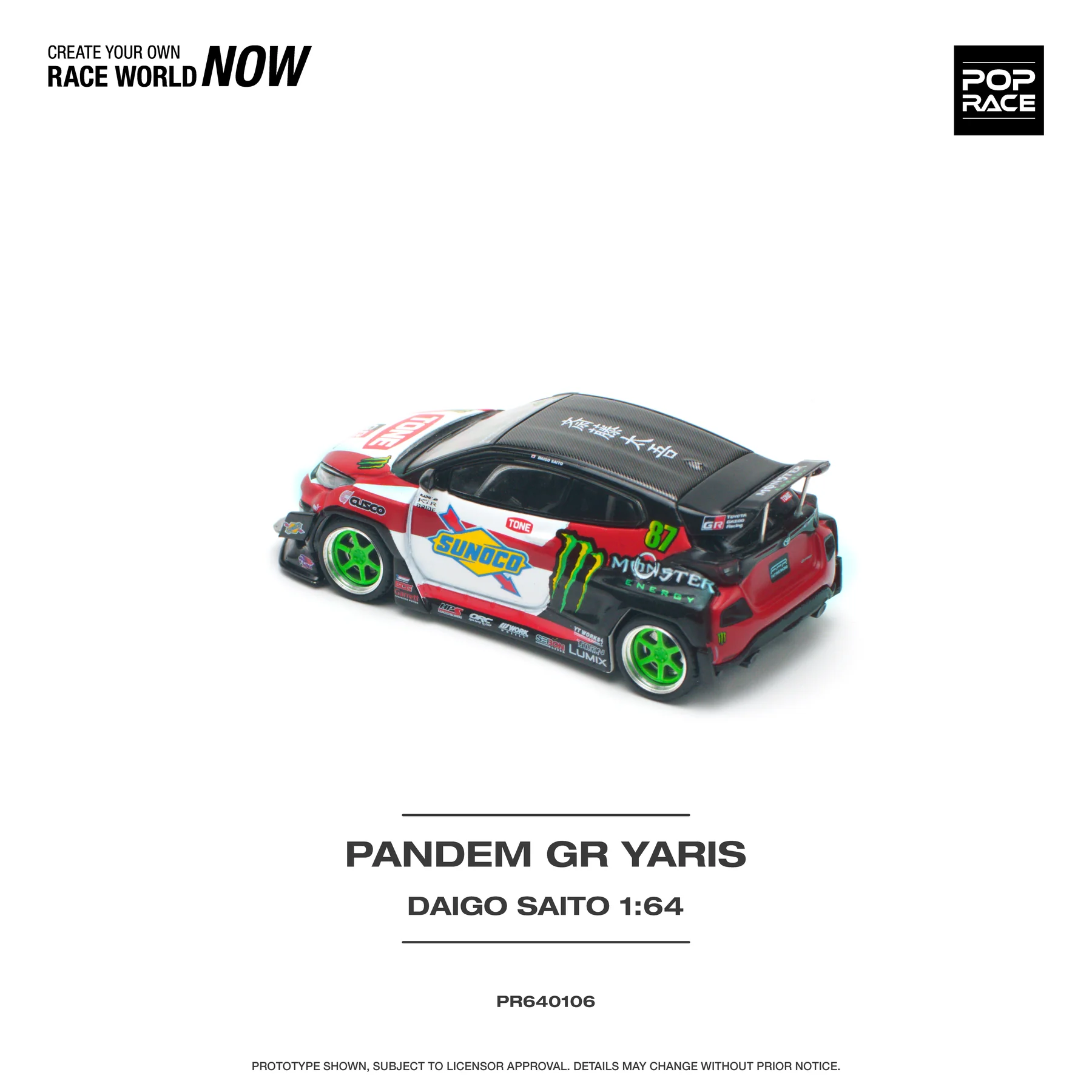 POPRACE 1:64 PR640106 PANDEM GR YARIS DAIGO SAITO - Image 7