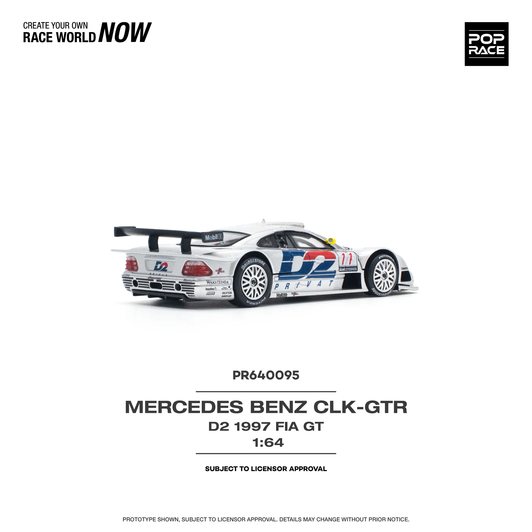 POPRACE 1:64 PR640095 MERCEDES-BENZ CLK AMG GTR 1997 FIA GT D2 PRIVAT - Image 4
