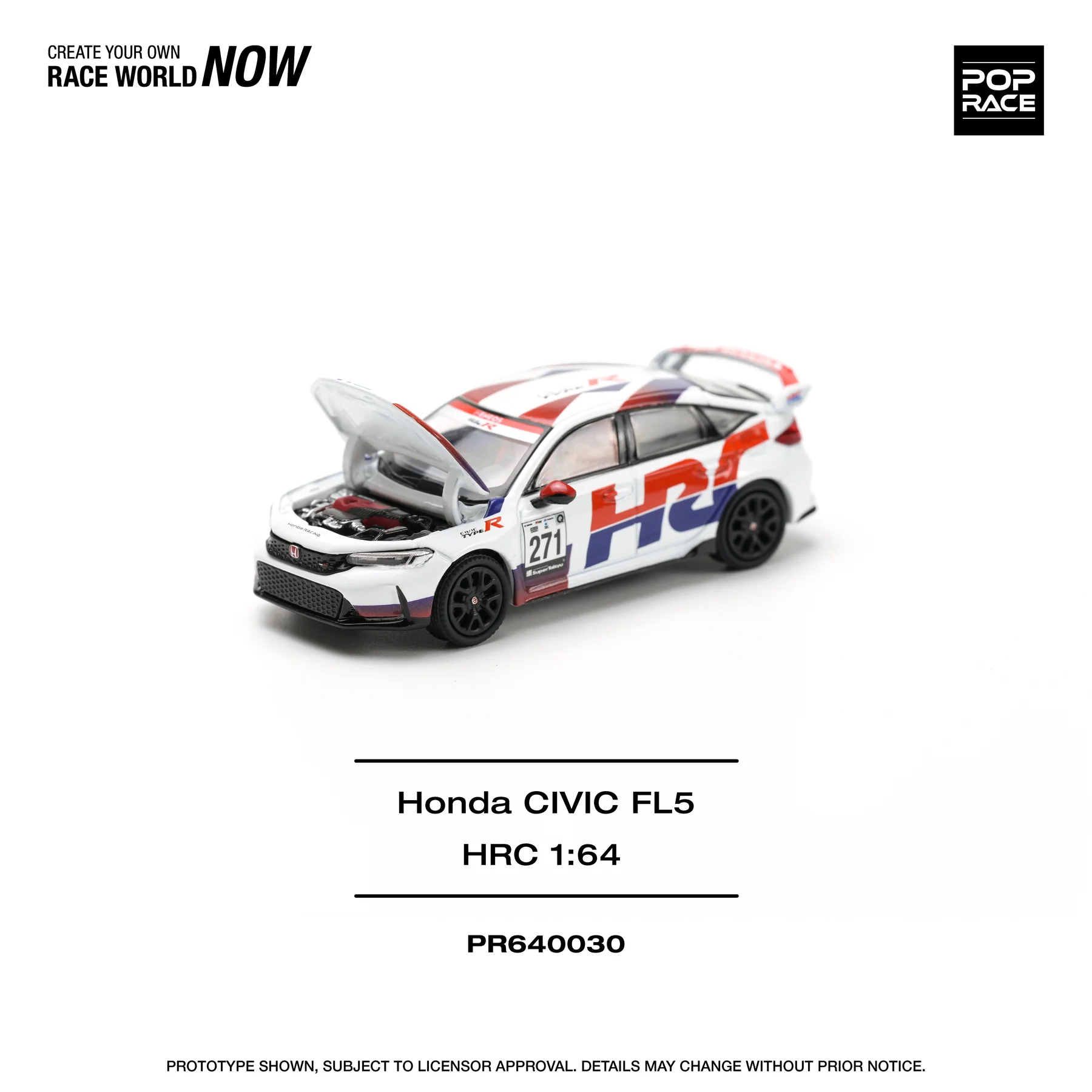 POPRACE 1:64 PR640030 HONDA CIVIC TYPE-R (FL5) TCR - HRC - Image 4