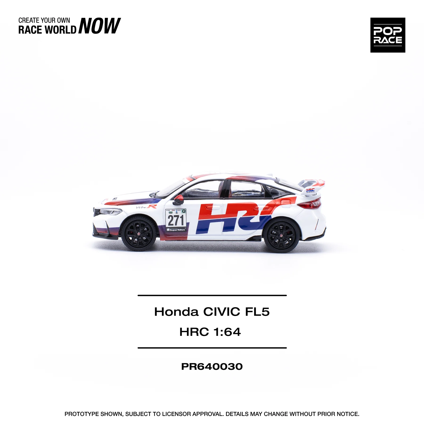 POPRACE 1:64 PR640030 HONDA CIVIC TYPE-R (FL5) TCR - HRC - Image 3