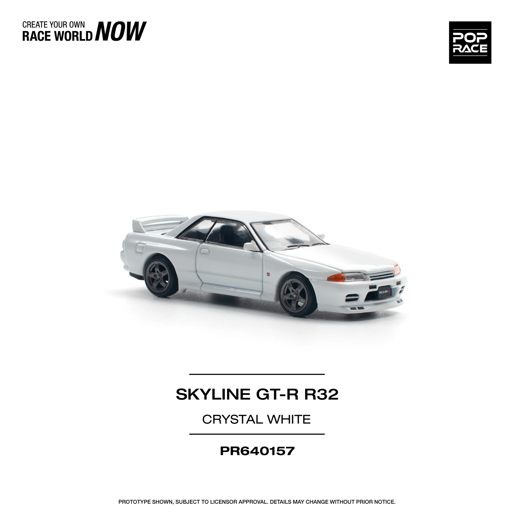 PR640157 POPRACE 1:64 NISSAN SKYLINE GT-R R32 CRYSTAL WHITE - Image 7