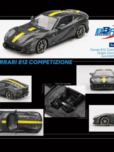 BBRFER64009 BBR Models 1:64 FERRARI 812 COMPETIZIONE GRIGIO COMPETIZIONE qatar