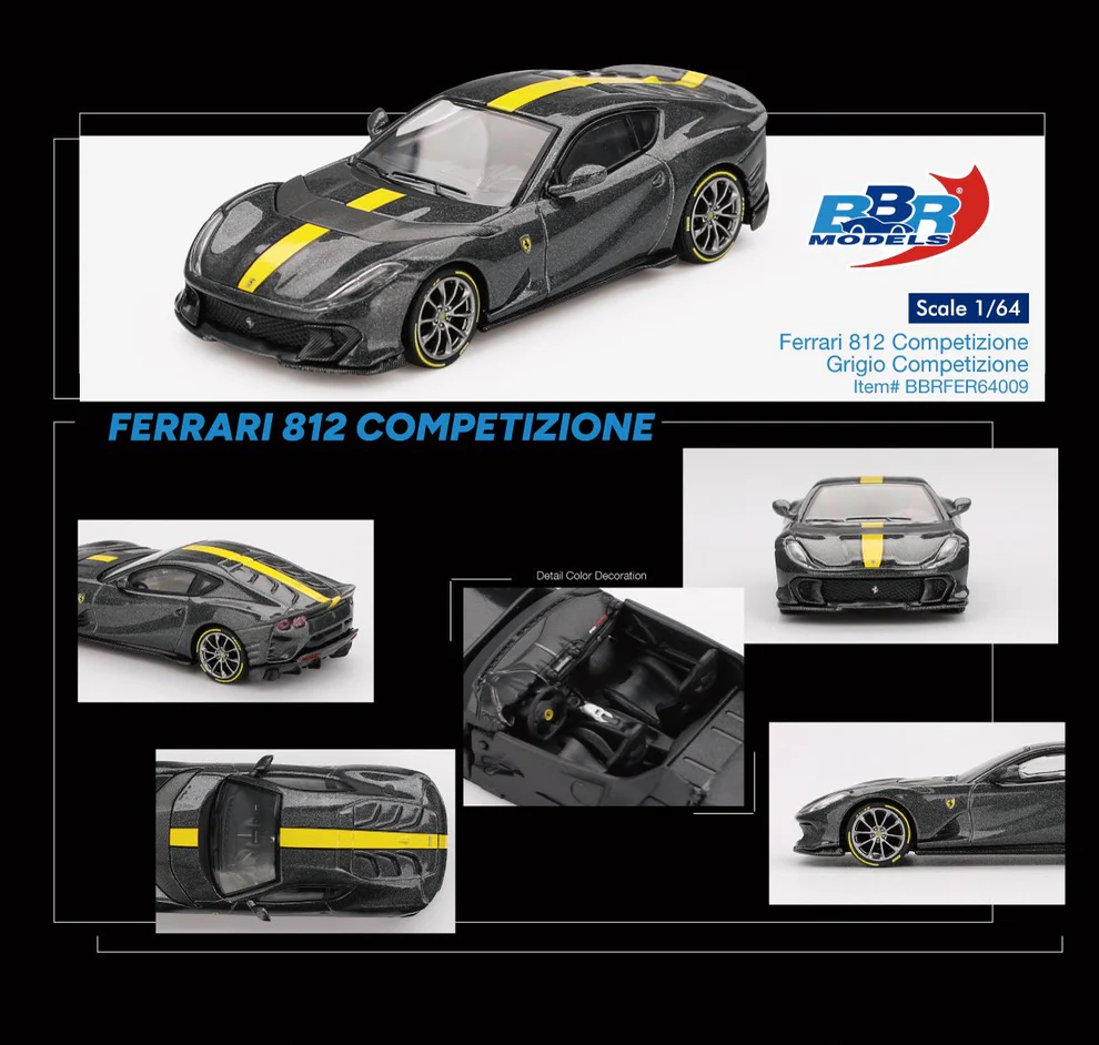 BBRFER64009 BBR Models 1:64 FERRARI 812 COMPETIZIONE GRIGIO COMPETIZIONE qatar
