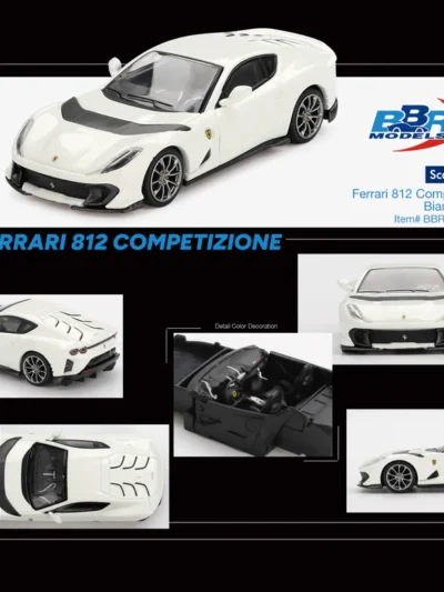 BBRFER64010 BBR Models 1:64 Ferrari 812 Competizione Bianco Avus