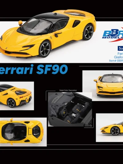 BBRFER64031 BBR Models 1:64 Ferrari SF90 Giallo Modena Yellow