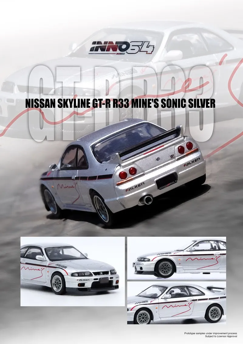 INNO64 164 NISSAN SKYLINE GT-R N1 (R33) TUNED BY MINE'S SILVER