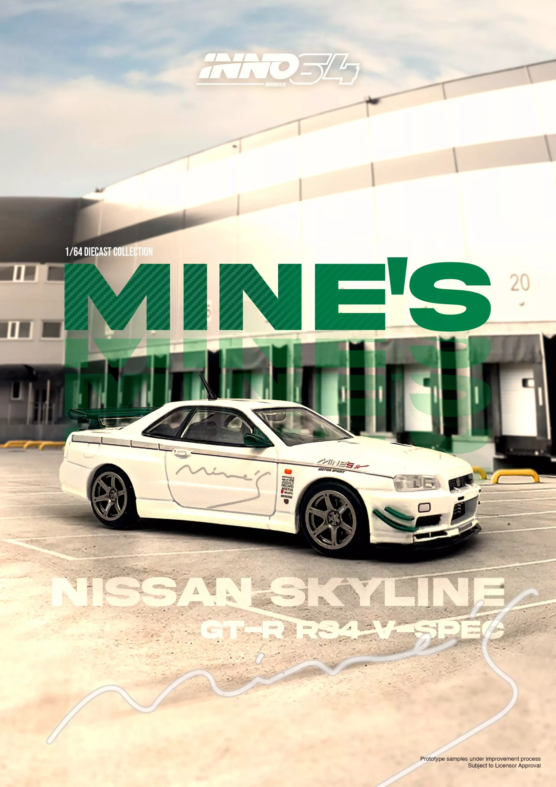 INNO64 1/64 NISSAN SKYLINE GT-R (R34) V-SPEC N1 TUNED BY "MINE'S" - Image 2