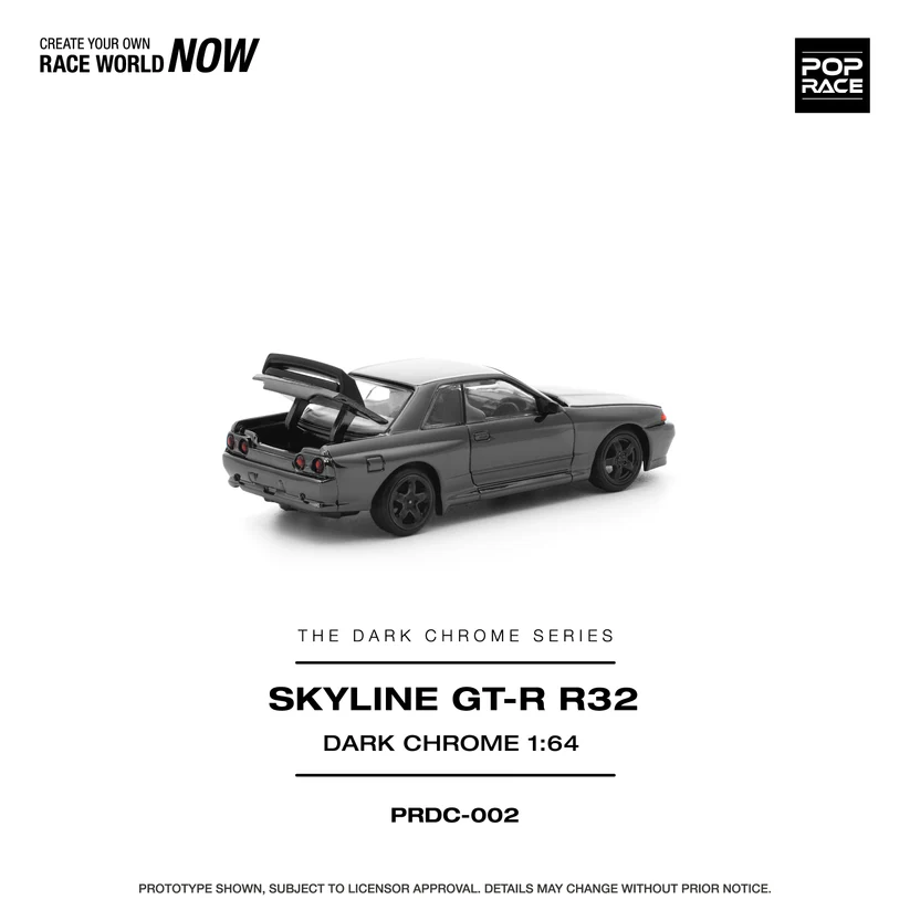 PRDC002 POP RACE 164 NISSAN R32 GT-R DARK CHROME