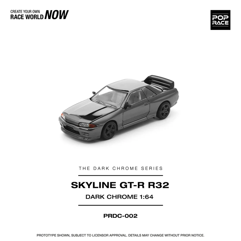 PRDC002 POP RACE 164 NISSAN R32 GT-R DARK CHROME