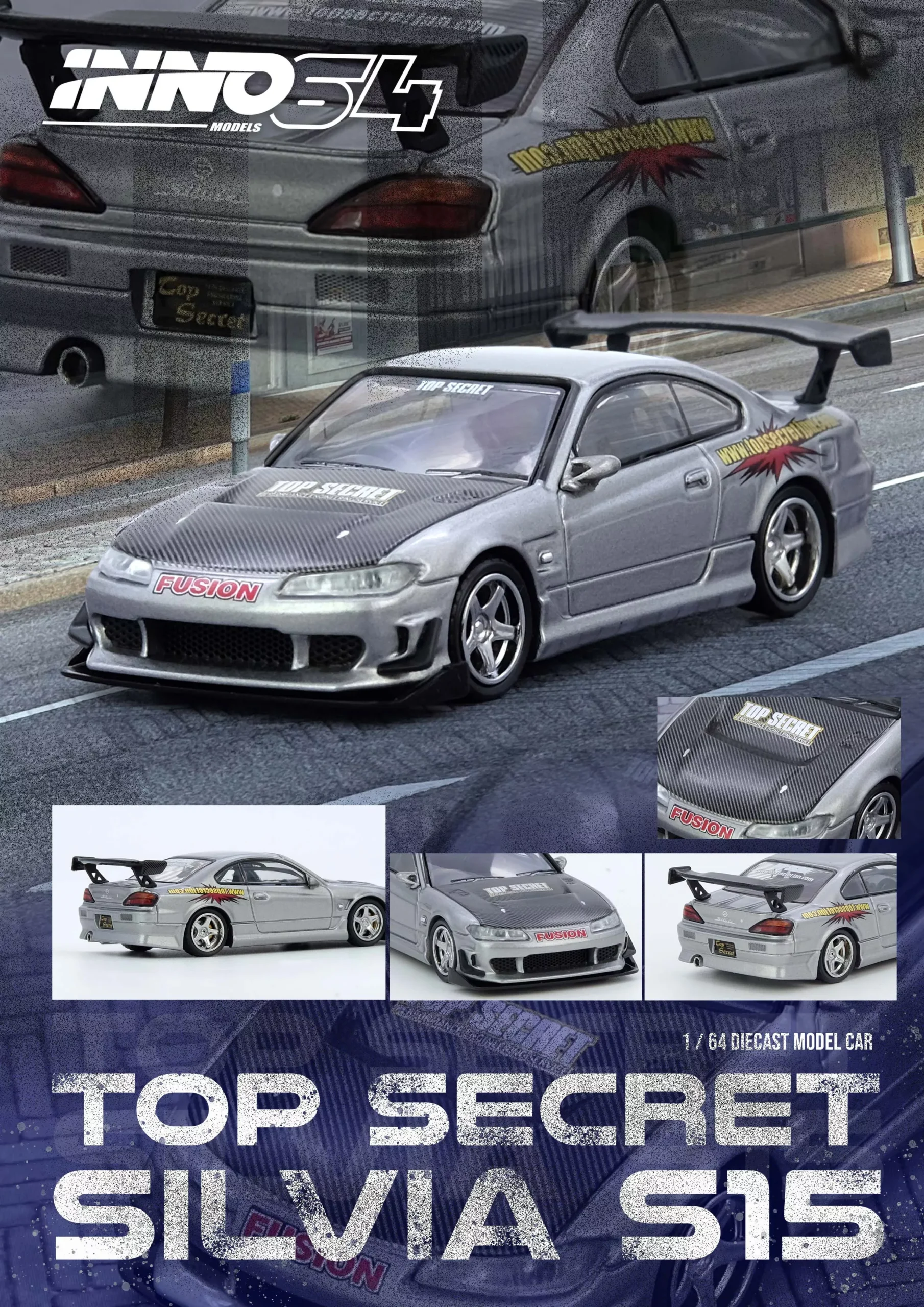 INNO64 1/64 "Top Secret" Silvia (S15) SILVER